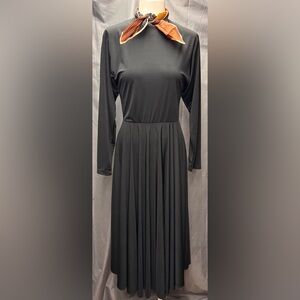 Liz Claiborne Black Vintage Long Sleeve Maxi Dress Size 12 Beautiful Classic